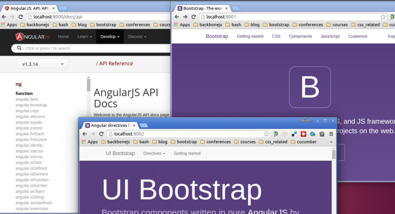 Run AngularJS, Bootstrap and Angular UI bootstrap documentation locally